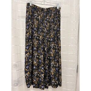 Vintage Sag Harbor Floral Midi Skirt Womens Small Elastic Waist Pleated 90s